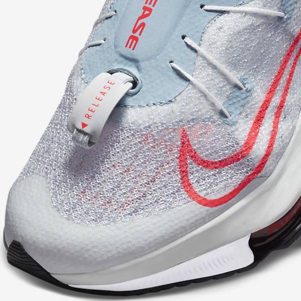 Women's Nike Air Zoom Tempo NEXT% FlyEase Easy On-Off Road Running Shoes Light Blue / Platinum / White / Red | NK639VKF