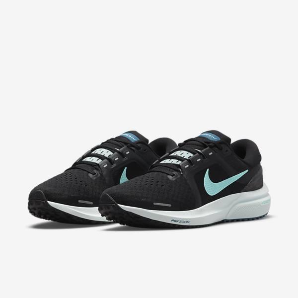 Women's Nike Air Zoom Vomero 16 Road Running Shoes Black / Light Turquoise / Green | NK241NGU