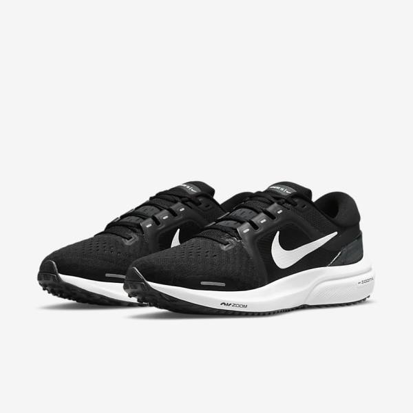 Women's Nike Air Zoom Vomero 16 Road Running Shoes Black / Dark Grey / White | NK450BIA