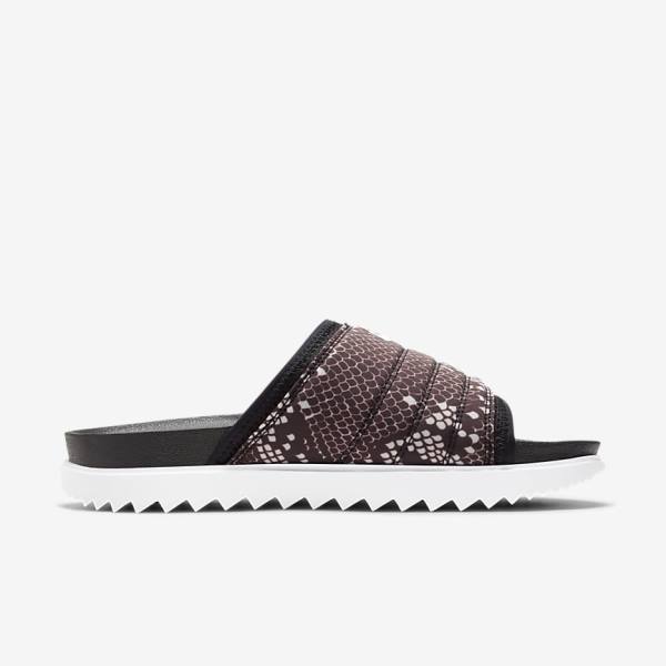 Women's Nike Asuna Print Slides Black | NK453RUY