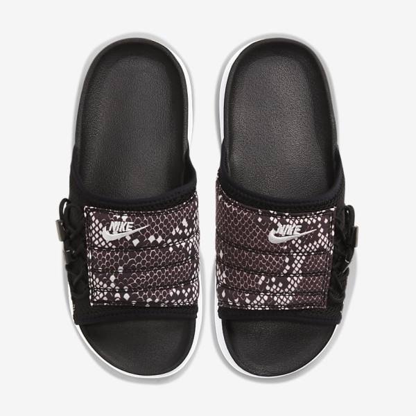 Women's Nike Asuna Print Slides Black | NK453RUY