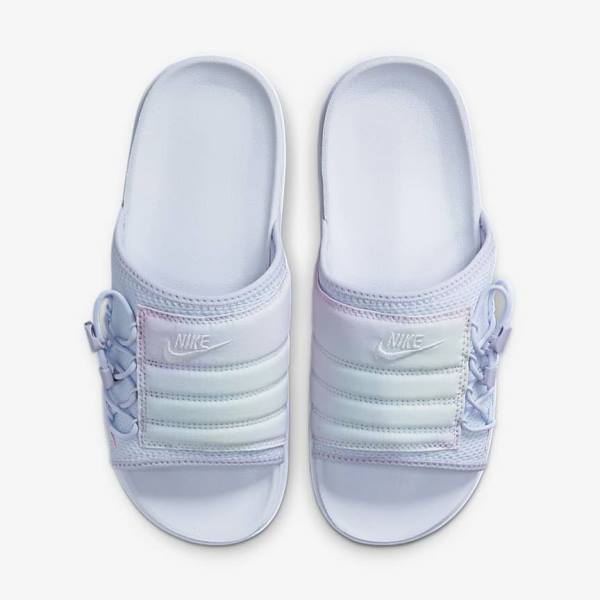 Women's Nike Asuna Print Slides Purple / White | NK690LCU