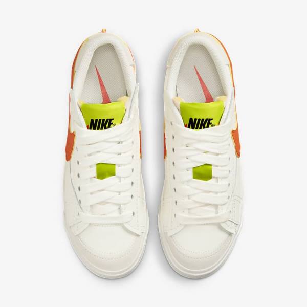 Women's Nike Blazer Low 77 Jumbo Sneakers Green / Orange | NK328PGJ