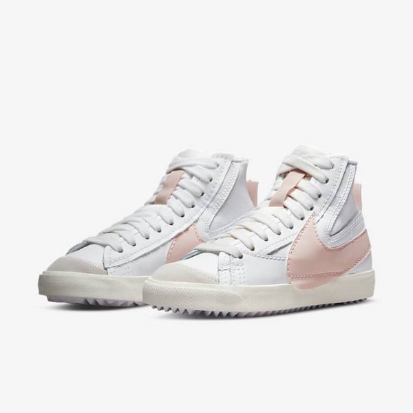 Women's Nike Blazer Mid 77 Jumbo Sneakers White / Pink | NK192YDU