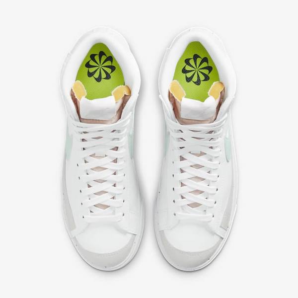 Women's Nike Blazer Mid 77 Next Nature Sneakers White / Green | NK432YVZ