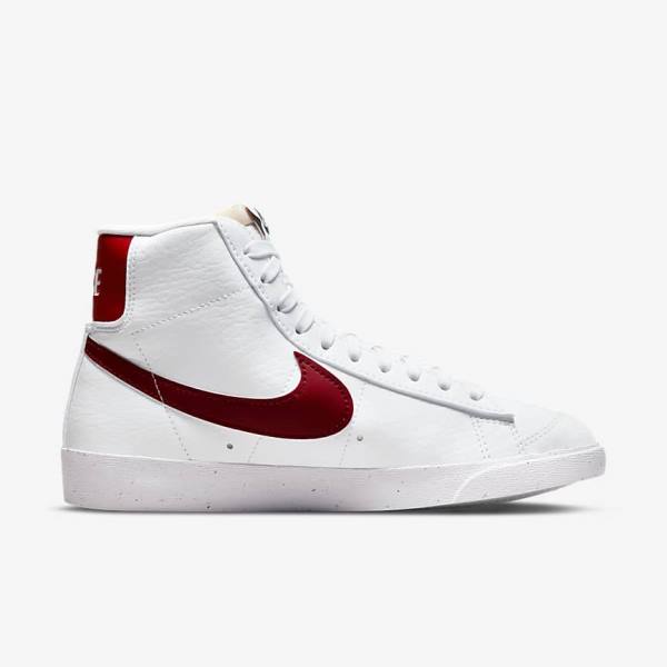 Women's Nike Blazer Mid 77 Next Nature Sneakers White / Black / Red | NK872RPI