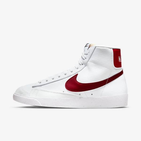 Women\'s Nike Blazer Mid 77 Next Nature Sneakers White / Black / Red | NK872RPI