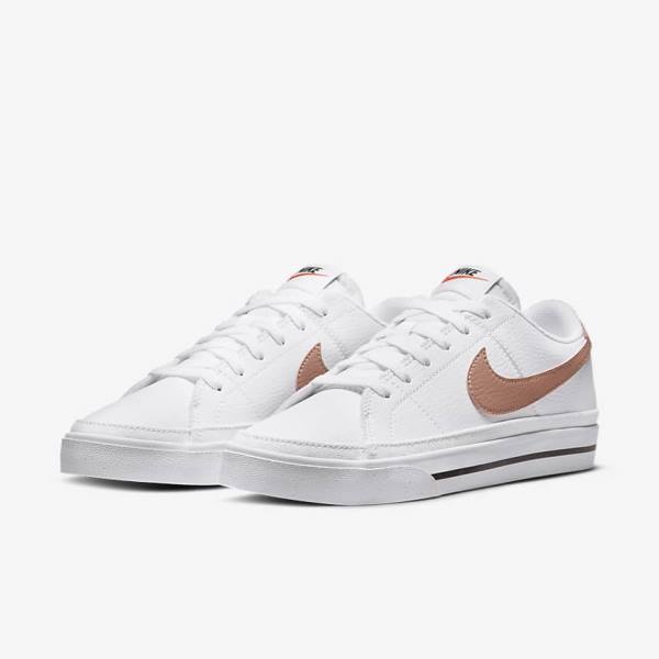 Women's Nike Court Legacy Next Nature Sneakers White / Orange / Black / Rose | NK805XJM