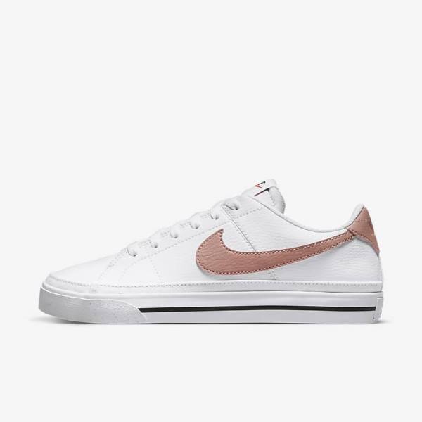 Women\'s Nike Court Legacy Next Nature Sneakers White / Orange / Black / Rose | NK805XJM