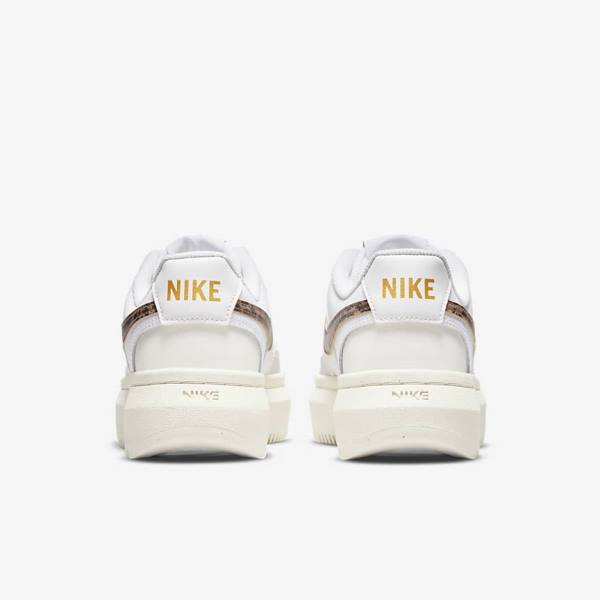 Women's Nike Court Vision Alta Sneakers White / Light Beige / Brown | NK872CVY