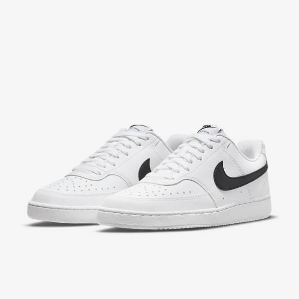 Women's Nike Court Vision Low Next Nature Sneakers White / Black | NK289BOT