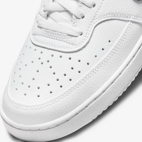 Women's Nike Court Vision Low Next Nature Sneakers White / Black | NK289BOT