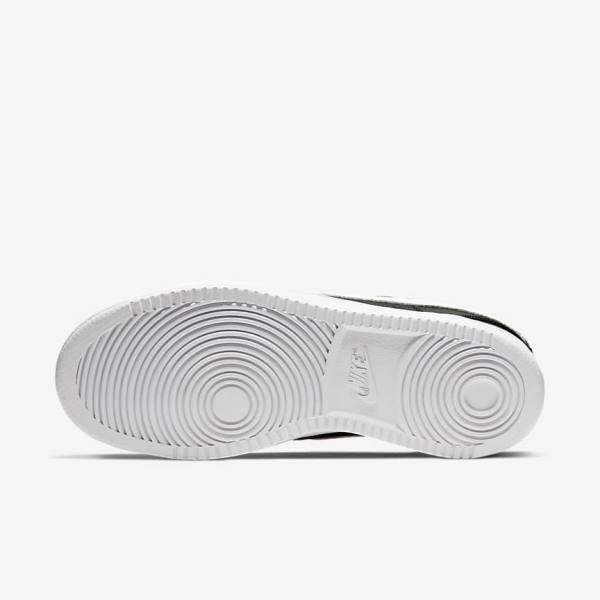 Women's Nike Court Vision Low Sneakers Black / White | NK395FON