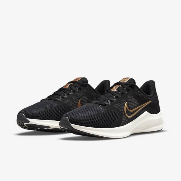 Women's Nike Downshifter 11 Road Running Shoes Black / Dark Grey / Metal Copper | NK941FDK