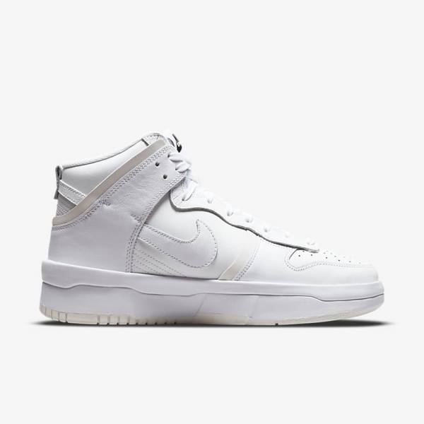 Women's Nike Dunk High Up Sneakers White / Black / White | NK084EVD