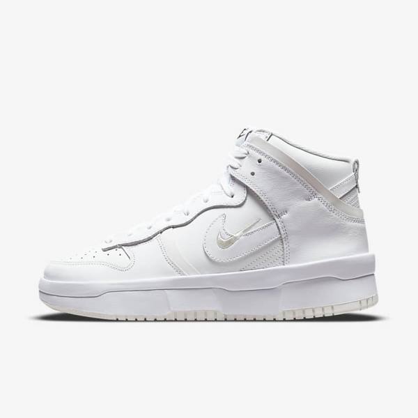 Women\'s Nike Dunk High Up Sneakers White / Black / White | NK084EVD