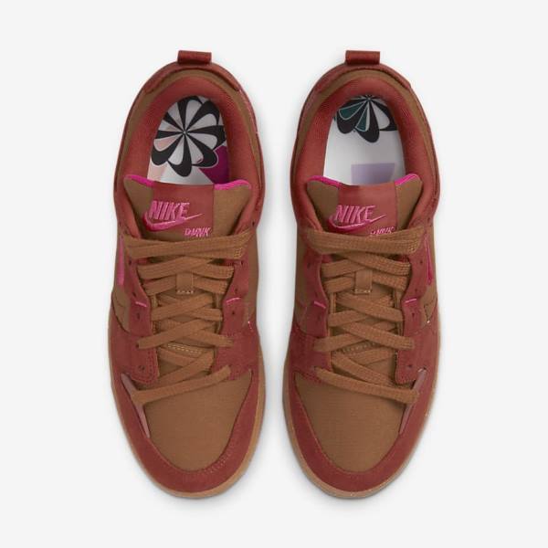 Women's Nike Dunk Low Disrupt 2 Sneakers Brown / Orange / Red / Pink | NK245JGW