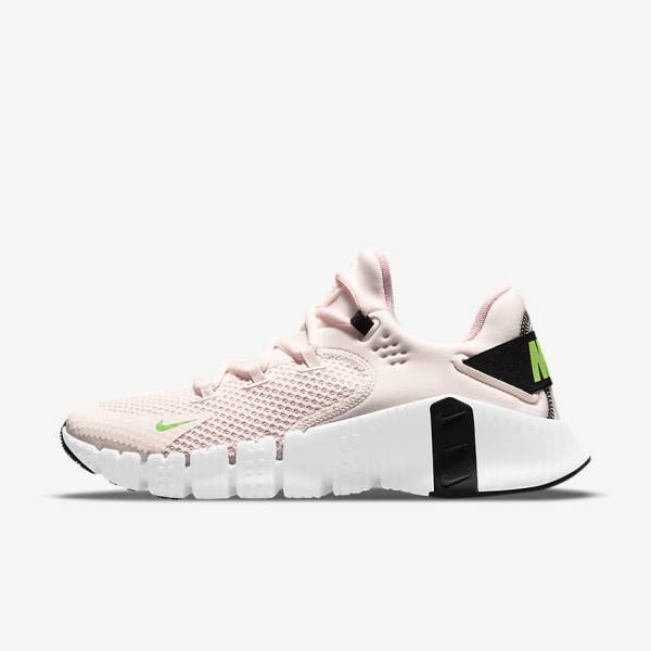 Women\'s Nike Free Metcon 4 Training Shoes Light Pink / White / Black / Green | NK503AES