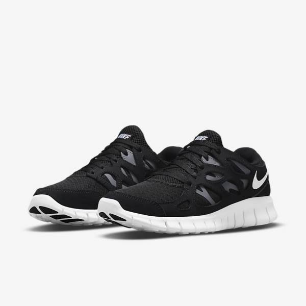 Women's Nike Free Run 2 Sneakers Black / Dark Grey / White | NK814BMA