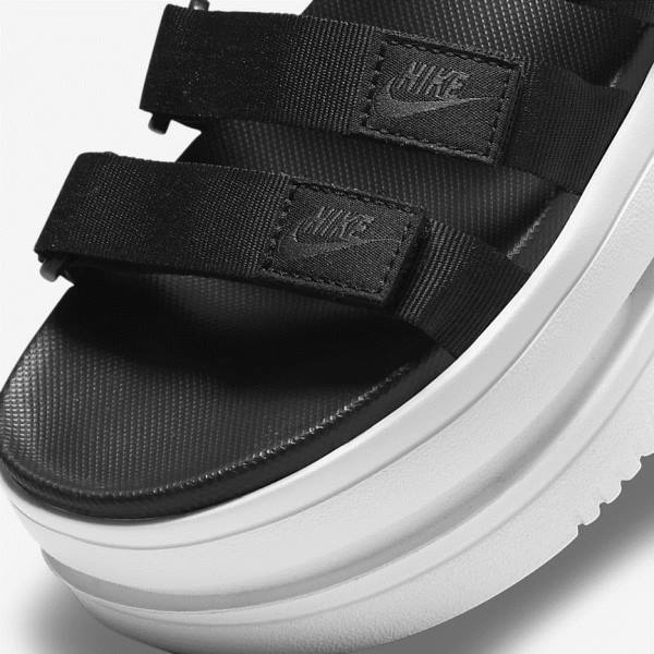 Women's Nike Icon Classic Sandals Black / White | NK768YNM