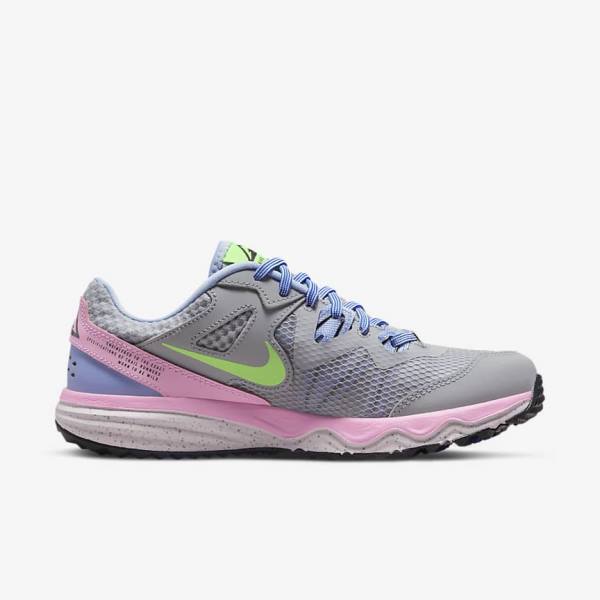 Women's Nike Juniper Trail Trail Running Shoes Grey / Light Blue / Pink / Green | NK729LSW