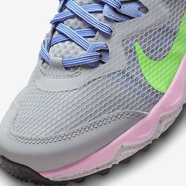 Women's Nike Juniper Trail Trail Running Shoes Grey / Light Blue / Pink / Green | NK729LSW