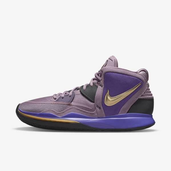 Women\'s Nike Kyrie Infinity Basketball Shoes Purple / Metal Gold | NK964JPA