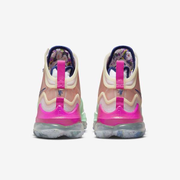 Women's Nike LeBron 19 Basketball Shoes Blue / Light Green / White / Burgundy | NK347WMG