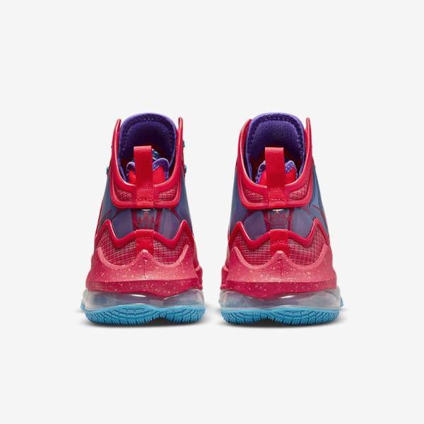 Women's Nike LeBron 19 Basketball Shoes Red / Blue / Purple / Red | NK546LGS