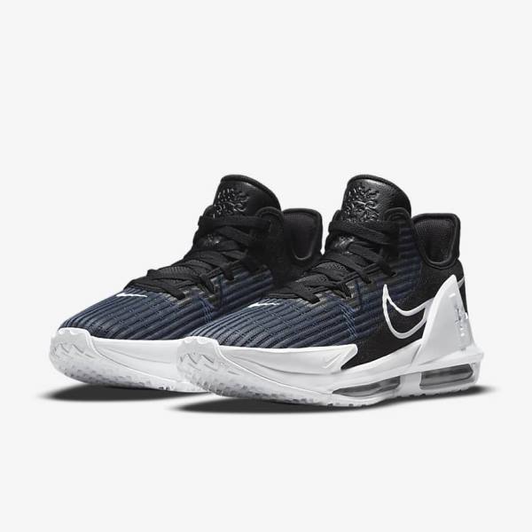 Women's Nike LeBron Witness 6 Basketball Shoes Black / Dark Obsidian / White | NK328JIP