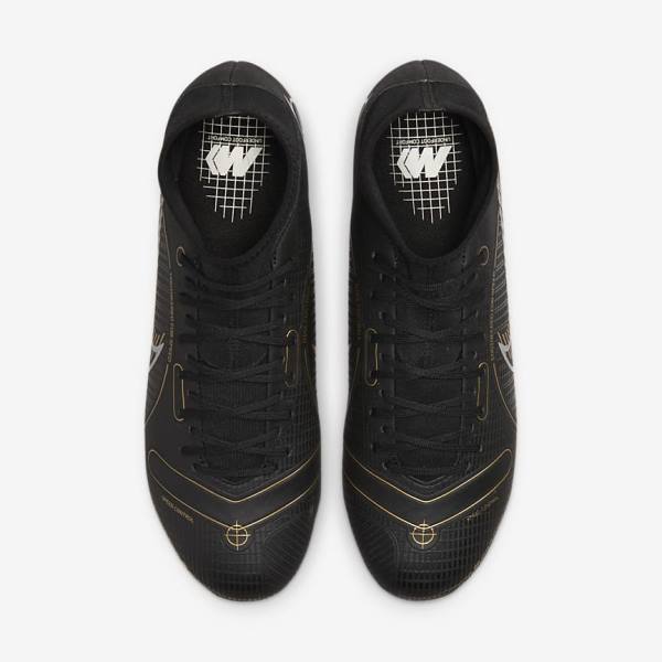 Women's Nike Mercurial Superfly 8 Academy MG Multi-Grounds Football Shoes Black / Metal Silver / Grey / Metal Gold | NK178RDE