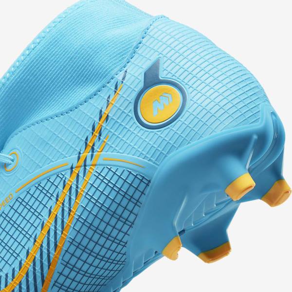 Women's Nike Mercurial Superfly 8 Academy MG Multi-Grounds Football Shoes Blue / Orange | NK324GHI