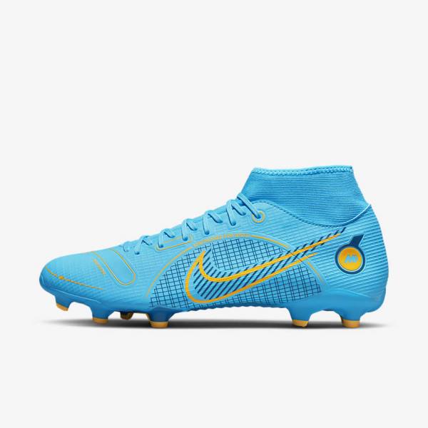 Women\'s Nike Mercurial Superfly 8 Academy MG Multi-Grounds Football Shoes Blue / Orange | NK324GHI