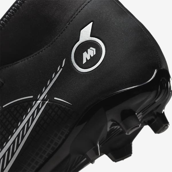 Women's Nike Mercurial Superfly 8 Club MG Multi-Grounds Football Shoes Black / Grey / Metal Silver | NK748XCN