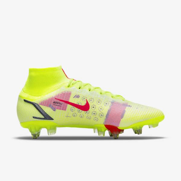 Women's Nike Mercurial Superfly 8 Elite SG-Pro AC Soft-Ground Football Shoes Black / Light Red | NK079FJO