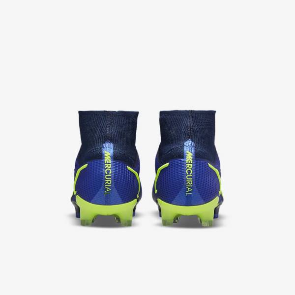 Women's Nike Mercurial Superfly 8 Elite FG Firm-Grounds Football Shoes Blue | NK261GKP