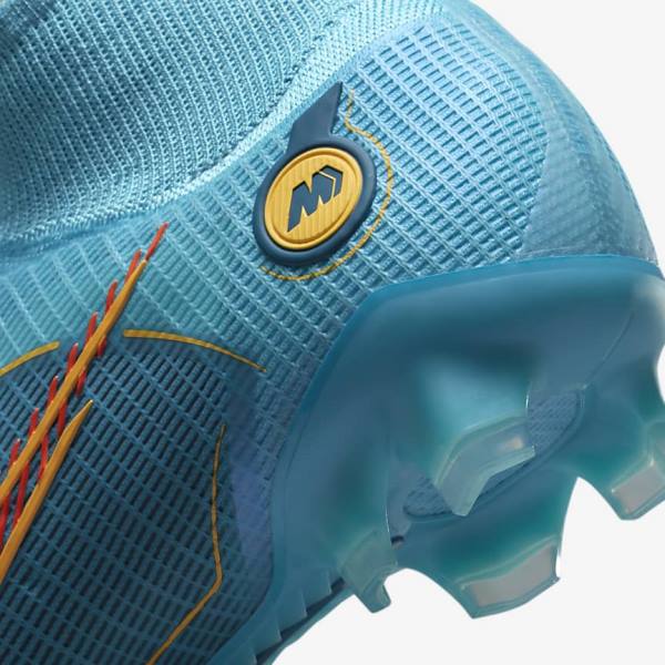 Women's Nike Mercurial Superfly 8 Elite FG Firm-Grounds Football Shoes Blue / Orange | NK271LCM