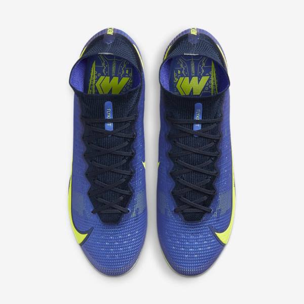 Women's Nike Mercurial Superfly 8 Elite SG-Pro AC Soft-Ground Football Shoes Blue | NK986NPM