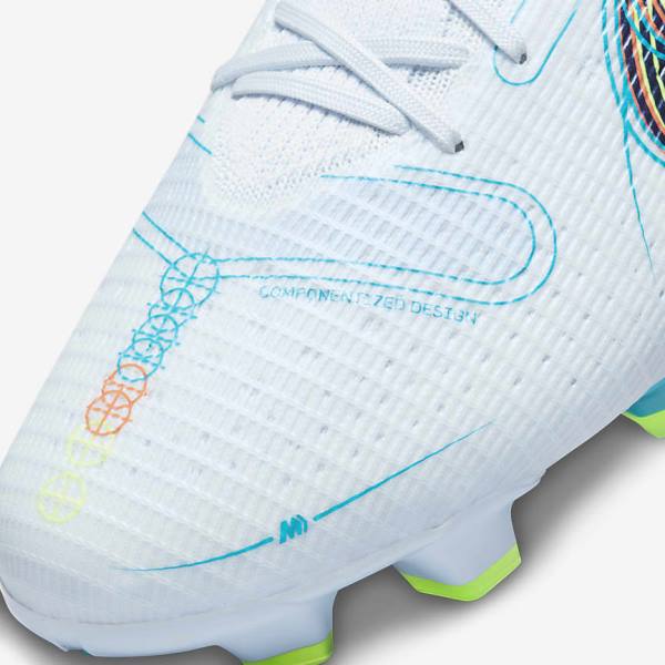 Women's Nike Mercurial Superfly 8 Pro FG Firm-Ground Football Shoes Grey / Light Blue / Dark Blue | NK162CYN