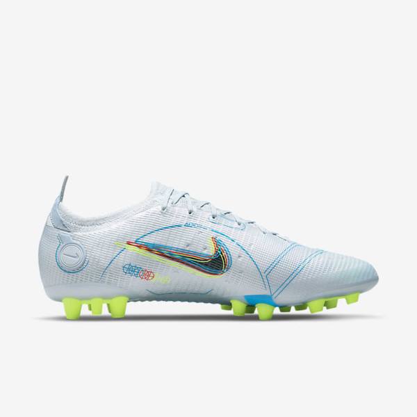 Women's Nike Mercurial Vapor 14 Elite AG Artificial-Grounds Football Shoes Grey / Light Blue / Orange / Blue | NK143LMU