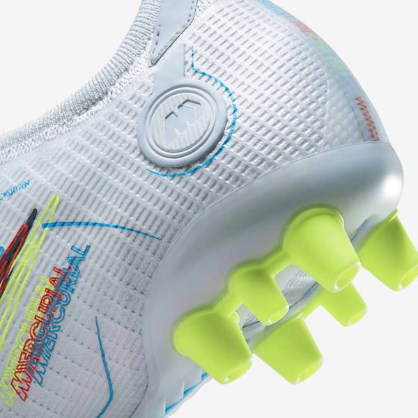 Women's Nike Mercurial Vapor 14 Elite AG Artificial-Grounds Football Shoes Grey / Light Blue / Orange / Blue | NK143LMU