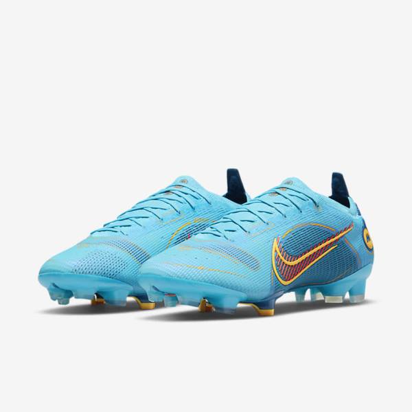 Women's Nike Mercurial Vapor 14 Elite FG Firm-Grounds Football Shoes Blue / Orange | NK148ELH