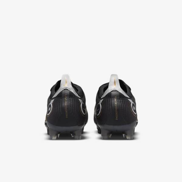 Women's Nike Mercurial Vapor 14 Elite FG Firm-Grounds Football Shoes Black / Metal Silver / Grey / Metal Gold | NK701JQV