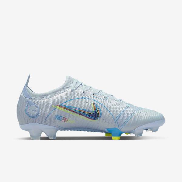 Women's Nike Mercurial Vapor 14 Elite FG Firm-Grounds Football Shoes Grey / Light Blue / Blue | NK892OUN