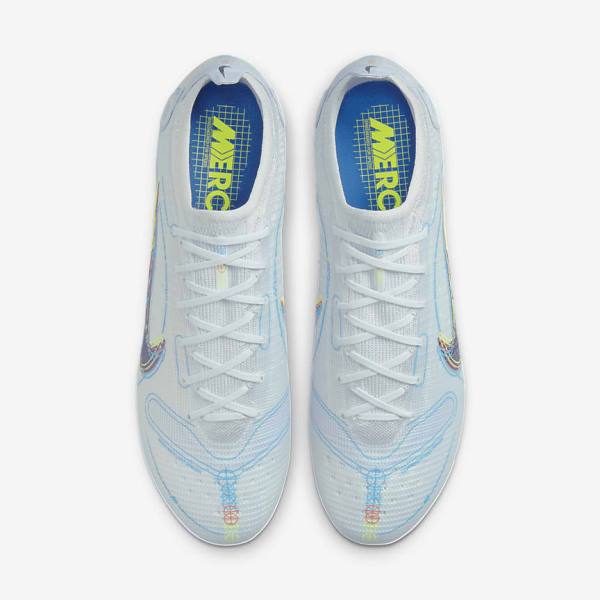 Women's Nike Mercurial Vapor 14 Elite FG Firm-Grounds Football Shoes Grey / Light Blue / Blue | NK892OUN