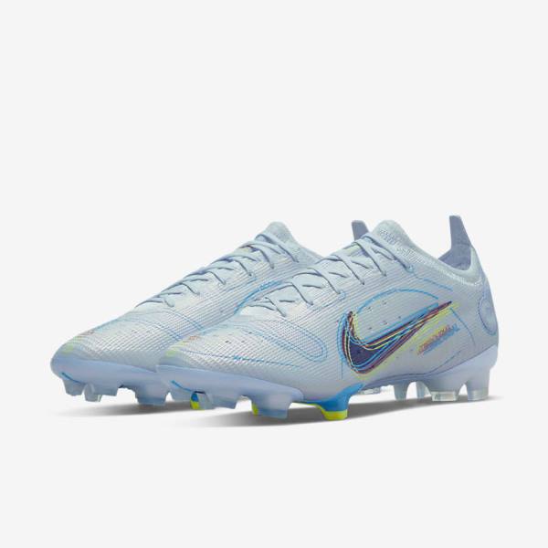 Women's Nike Mercurial Vapor 14 Elite FG Firm-Grounds Football Shoes Grey / Light Blue / Blue | NK892OUN