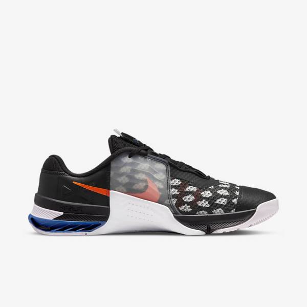 Women's Nike Metcon 7 Training Shoes Black / White / Blue / Yellow | NK150QWR