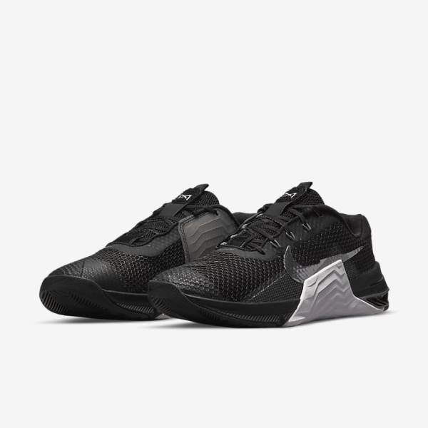 Women's Nike Metcon 7 Training Shoes Black / White / Grey / Metal Dark Grey | NK436ZVT