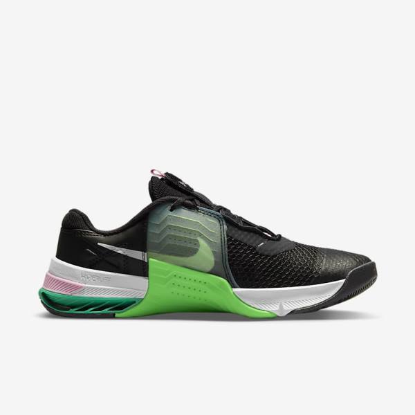 Women's Nike Metcon 7 Training Shoes Black / Green / Pink / White | NK513NCB