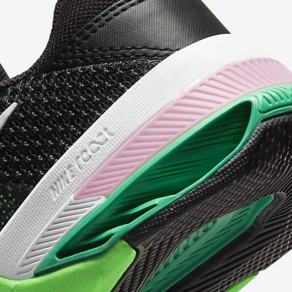 Women's Nike Metcon 7 Training Shoes Black / Green / Pink / White | NK513NCB